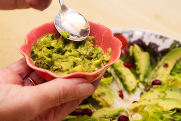 Avocado sauce, delicious green guacamole