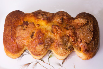 sweet apple and nuts on plate