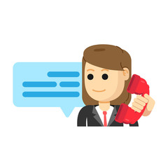 Female Customer Services Agent, Making Phone Call