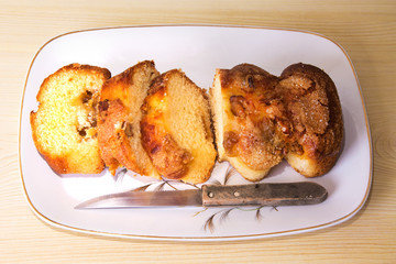 biscuit pieces on the tray