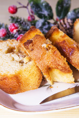 Sweet or Christmas dessert with nuts