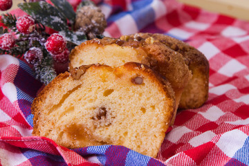 Christmas nut and apple sponge cake