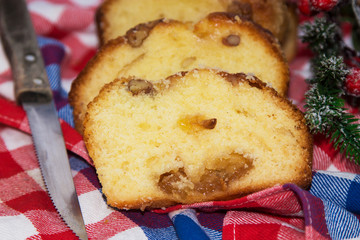 Christmas nut and apple sponge cake