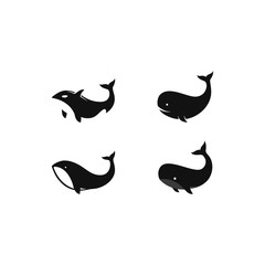 Set of whales logo vector icon illustration concept