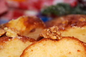 Christmas cake with nuts and orange