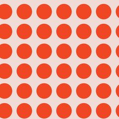 Coral Polka Dot Seamless Pattern