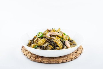 Chinese delicious home cooking sauerkraut fried lean meat