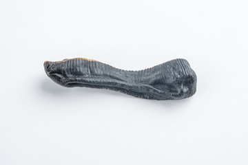 Chinese medicinal herbs leech on white background
