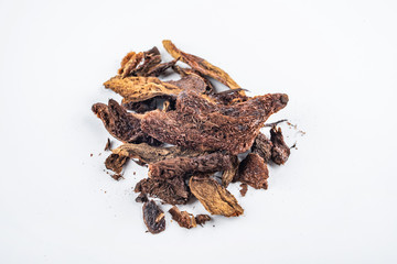 Chinese herbal medicine bone broken tonic on white background