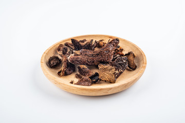 Chinese herbal medicine bone broken tonic on white background