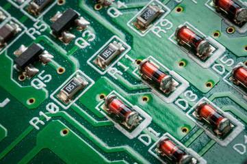 Electronic computer circuit board details