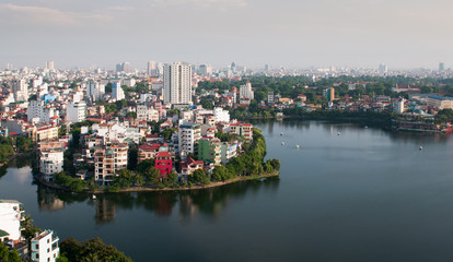 Fototapeta na wymiar Skyline of Hanoi city in Vietnam