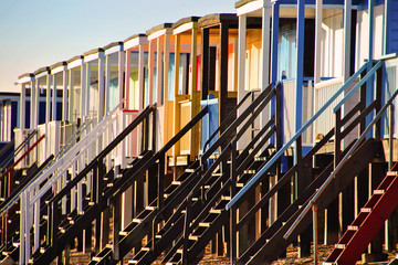 Beach Huts in Thorpe Bay, Southend-on-Sea, Essex, England, UK