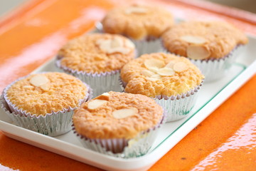 Fresh almond cupcakes