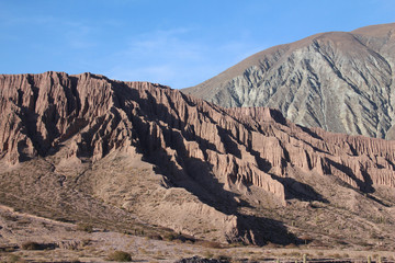 Superb sunset over the colourful mountains of northern Argentina