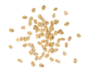 Fototapeta na wymiar Oat flakes isolated without shadow top view