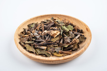 Fototapeta na wymiar Chinese herbal medicine mulberry parasitic on white background