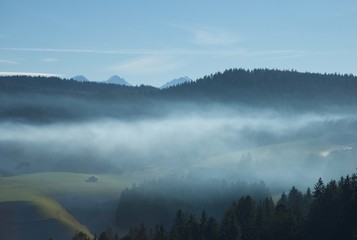 foggy hills of Emmental, Switzerland