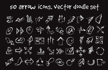 vector doodle arrow icons set