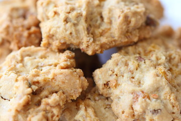 Close up homemade nutty cookies