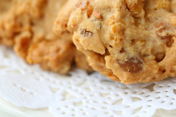 Close up homemade nutty cookies