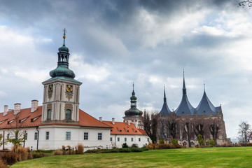 Fototapeta na wymiar Kutna Hora with Saint Barbara's Church that is a UNESCO world heritage site, Czech Republic.
