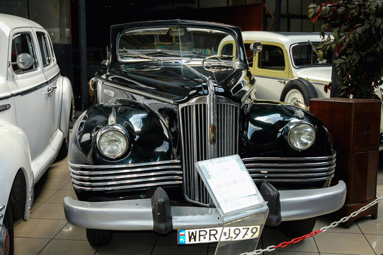 Otrebusy, Poland - October 17, 2004: ZIS-110 classic limousine in Automobile Museum in Otrebusy village near Warsaw