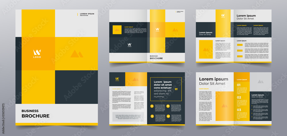 Canvas Prints modern yellow brochure pages template