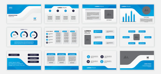 blue power point presentation template - obrazy, fototapety, plakaty