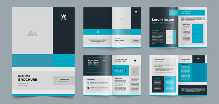 modern blue brochure pages template
