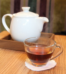 Hot tea pot and cup