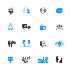 Business management, strategy or human resource icons	