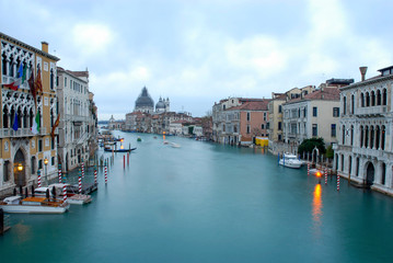  image of a venice canal in a winter sunrise