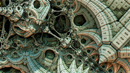 Abstract background, fantastic 3D white structures