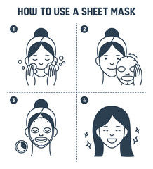 How To Use A Sheet Mask Steps Vector - 306511657