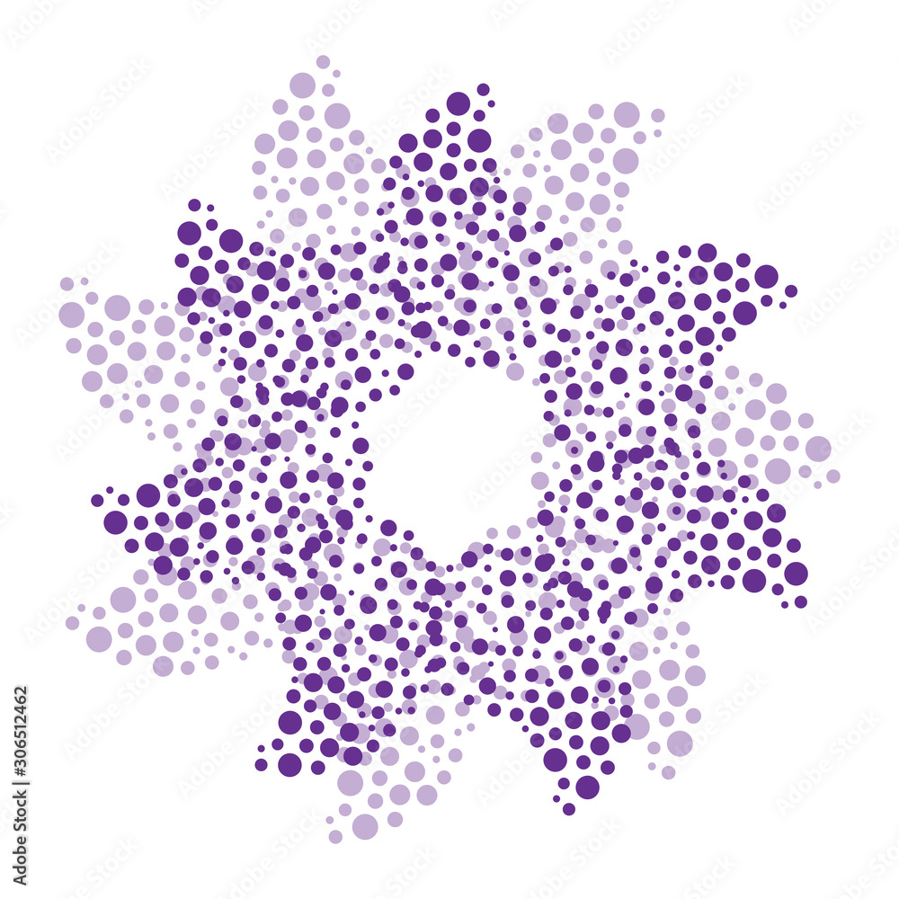 Poster purple with violet retro pop art background with halftone dots design