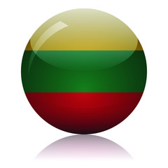 Lithuanian flag glass icon vector illustration