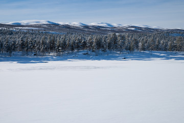 frozen lake in sweden