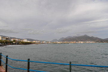 Embankment of the city Hersonissos on the island Crete