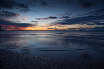  beautiful sunrise on a beach of the Mediterranean sea