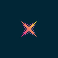 Obraz premium Initial letter X logo design vector unique colorful