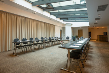 Interior of a conference room in a modern hotel