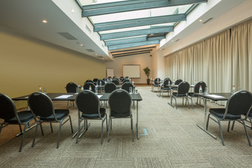 Interior of a conference room in a modern hotel