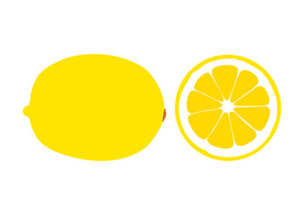 Half lemon. Illustration of lemon. Vector illustration juicy lemon on isolated white background.