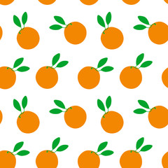Fototapeta na wymiar Seamless pattern with oranges. Summer background with fruits.