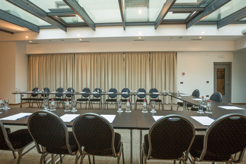 Interior of a conference room in a modern hotel