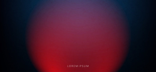 Blue dark textural background with a round abstract transparent frame in red tint