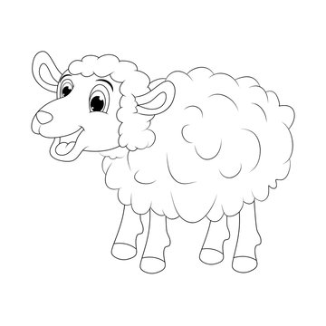 Sheep for farm illustration symbol icon Outline design  isolated on white background