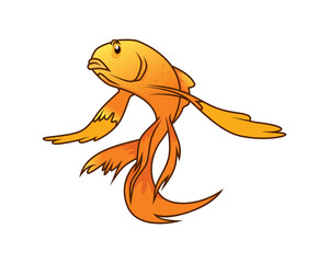 Detailed Elegant Gold Fish Illustration