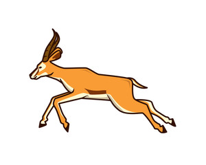 Fototapeta na wymiar Detailed Antelope with Running Gesture Illustration